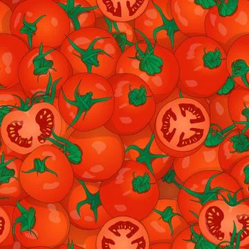 Red Tomato Seamless Pattern Stock Illustration