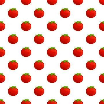 Red tomato seamless pattern on white background Stock Illustration