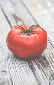 Red tomato on table Stock Photos
