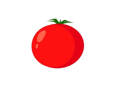 Red tomato vegetable logo icon in flat style. Red tomato icon logo. Stock Illustration