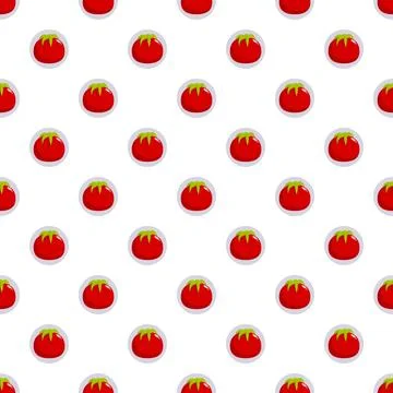 Red tomato vegetable repeating pattern seamless background イラスト素材