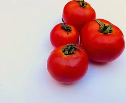 Red Tomato on a white background Foto stock