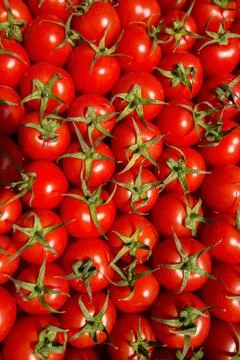 Red tomatoes background. Group of tomatoes Stock Photos