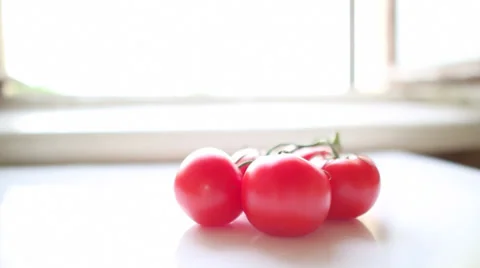 Red tomatoes came into focus. Stock Footage 39649213