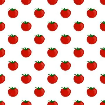 Red tomatoes creating a seamless pattern background Stock Illustration
