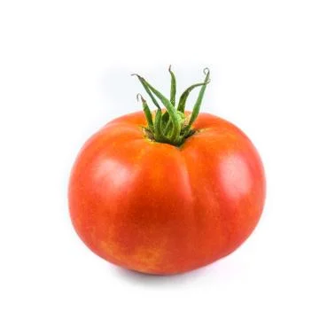 Red tomatoes on isolated on a white background. Fotos de archivo