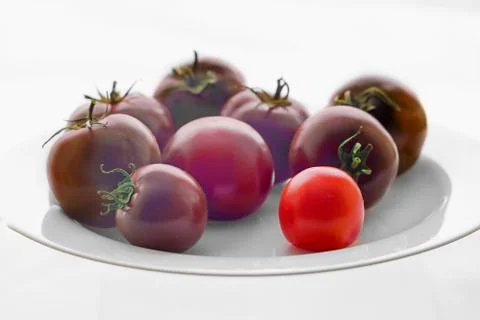Red tomatoes on a plate Stock Photos
