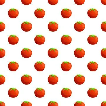 Red tomatoes repeating seamless pattern background illustration Stock Illustration