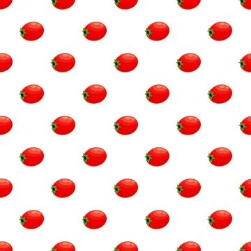 Red tomatoes seamless pattern with small vegetables Illustrazione stock