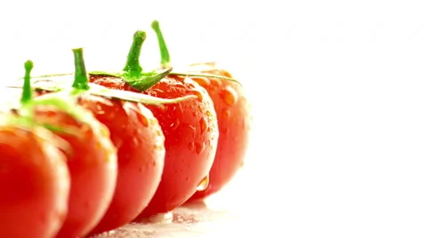 Red tomatoes  on a white background Video stock 47885118