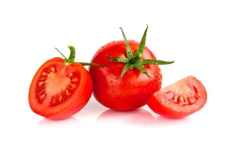 Red tomatoes on a white background Stock Photos