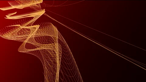 Red tones geometric 3D flowing spirograph forms abstract background Stock Footage 320936910
