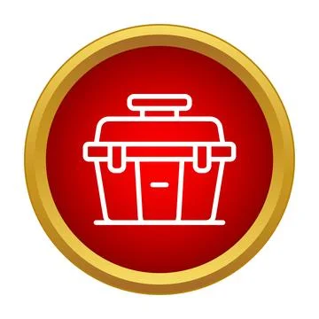 Red toolbox icon representing repair and maintenance Stock Illustration
