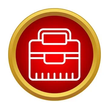 Red toolbox icon representing repair and maintenance work Stock Illustration