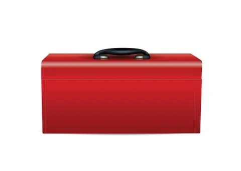 Red toolbox isolated on white Stock Illustration
