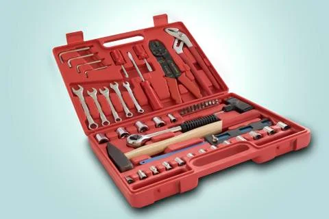 Red toolbox Foto stock