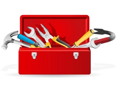 Red toolbox with tools Stock Illustration