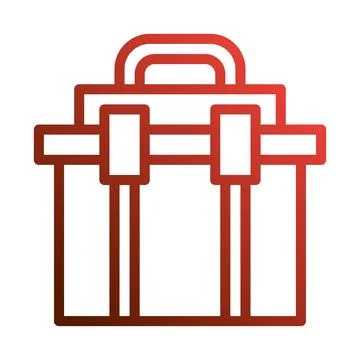 Red toolkit outline illustration for graphic design Stock Illustration