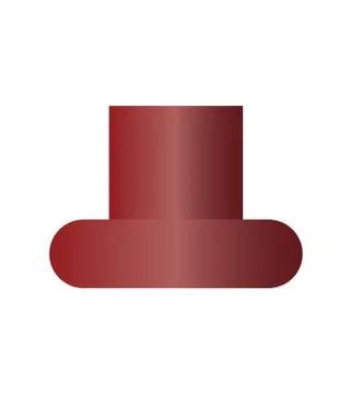 Red top hat on white Stock Illustration