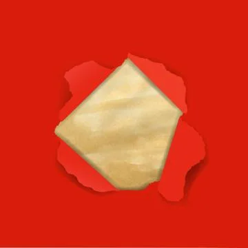 Red torn with old paper Stock Illustration