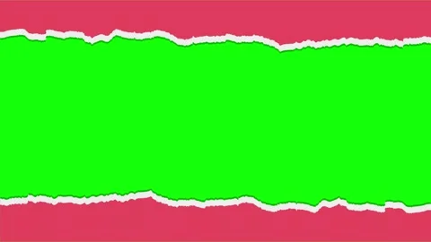 Red torn paper with ragged edges on green screen. 4K resolution animation Stock Footage 287751800