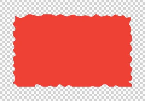 Red torn paper rectangle illustration Stock Illustration