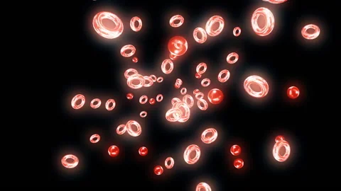 Red torus circle polygon particle light animation Video stock 148938115