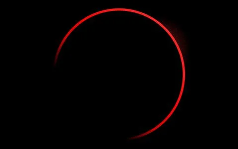 Red Total Solar Eclipse in Texas 8th April. Solar Eclipse, Total Eclipse Stock Illustration