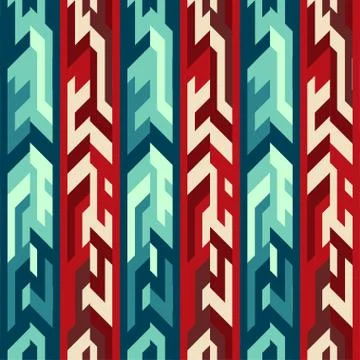 Red totem seamless pattern Illustrazione stock