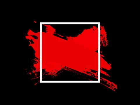 Red touch in white square is isolated on a black background Stock Illustration