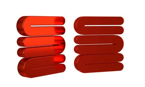 Red Towel stack icon isolated on transparent background. Stock Illustration