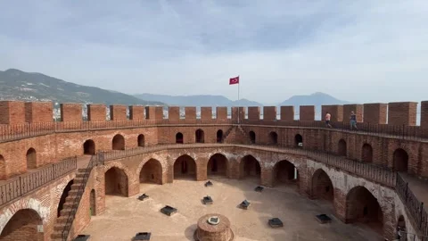 Red tower alanya Stock Footage 278095503