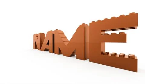 Red toy brick text Stock Illustration