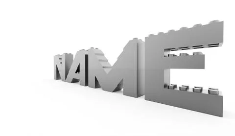 Red toy brick text Stock Illustration