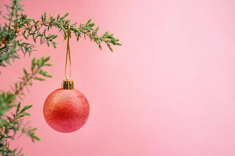 Red toy on the Christmas tree Stock Photos