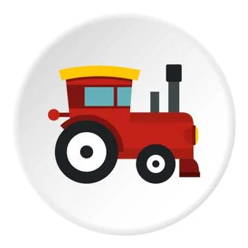 Red toy train icon circle Stock Illustration