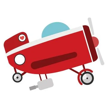 Red toy wagon with items. Vector Stock Illustration