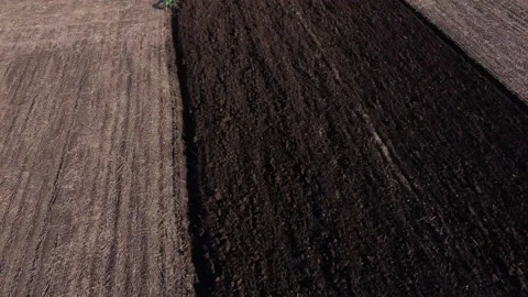 Red tractor go in frame, Ukraina Stock Footage 166872884