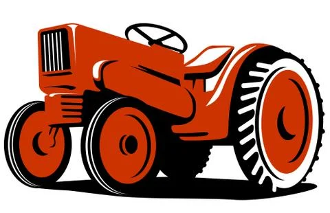 Red tractor . Stock Illustration