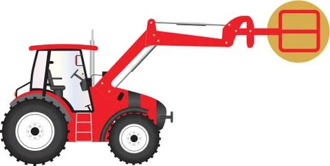 Red tractor Stock Illustration