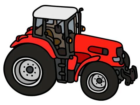 Red tractor Stock Illustration