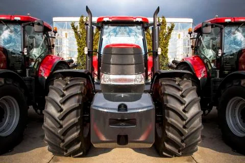 Red tractor Stock Photos