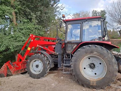 Red tractor Stock Photos