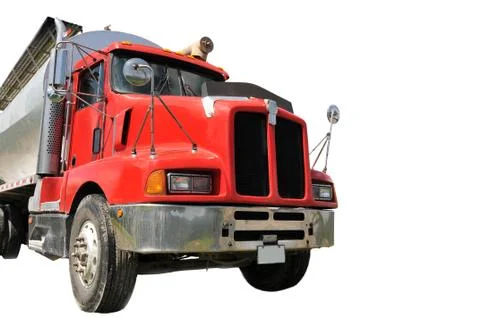 Red tractor trailer Stock Photos