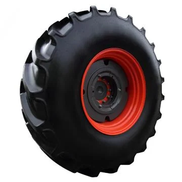 Red tractor wheel Stock Photos