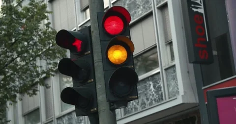 Red Traffic Light During S25 Berlin Event Nollendorfplatz May 2023 Stock Footage 332125510