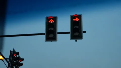 Red traffic light Stock Footage 89796631