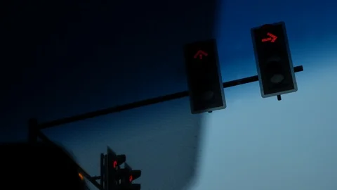 Red traffic light Stock Footage 93482427