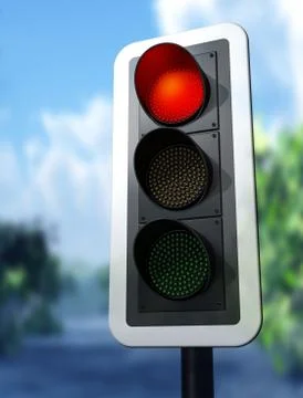 Red traffic light Stock Illustration