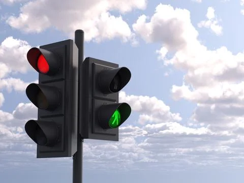 Red traffic light Stock Illustration